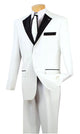 Salinger Sleek Collection: White with Black Lapel 2 Piece Single Breasted Regular Fit Tuxedo