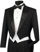 Nashira Collection: Regular Fit Black Tuxedo with Tails – 3-Piece with Vest and Pleated Pants