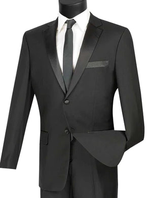 ChicCovenant Collection: Black 2 Piece Solid Color Single Breasted Slim Fit Tuxedo