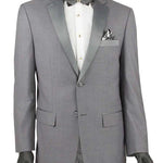 ChicCovenant Collection: Grey 2 Piece Solid Color Single Breasted Slim Fit Tuxedo