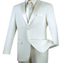 ChicCovenant Collection: Ivory 2 Piece Solid Color Single Breasted Slim Fit Tuxedo