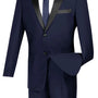 ChicCovenant Collection: Navy 2 Piece Solid Color Single Breasted Slim Fit Tuxedo