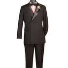 Black double breasted satin lapel tuxedo set