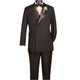 Black 2-Piece Double Breasted Satin Lapel Tuxedo Set