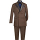 Brown 2-Piece Double Breasted Satin Lapel Tuxedo Set