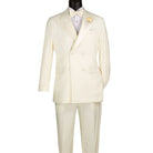ivory double breasted satin lapel tuxedo set