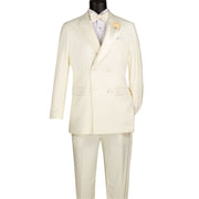 Ivory 2-Piece Double Breasted Satin Lapel Tuxedo Set