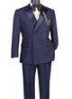 Albireo Collection: Navy 2-Piece Double-Breasted Tuxedo - Modern Fit - Satin Peak Lapel