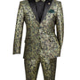 Eldoria Collection: Men's Slim Fit Suit with Notch Lapel in Emerald Green