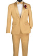 Bellatrix Collection: Light Gold 2-Piece Luxurious Stretch Slim Fit Tuxedo with Shawl Lapel