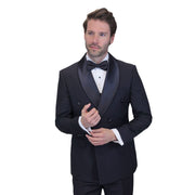 Arcturus Collection: Statement Black Double-Breasted Shawl Lapel Tuxedo
