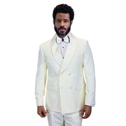 Arcturus Collection: Statement Off White Double-Breasted Shawl Lapel Tuxedo