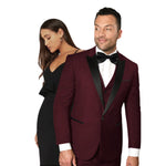 Earl Elegance Collection: 3PC Tailored Fit Tuxedo in Burgundy