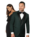 Earl Elegance Collection: 3PC Tailored Fit Tuxedo in Hunter Green