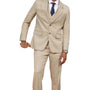 Tailorino Collection: Men's Solid Textured 3 Piece Hybrid Fit Suit In Tan