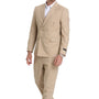 Sandstone Collection: 2-Piece Slim Fit Pin Stripe Suit For Men In Khaki