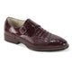 Men's Croco Print Plain Toe Monk Strap Dress Shoe - Burgundy