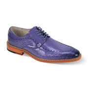 Garrion Collection: Men's Lavender Moc Toe Lace-Up Shoe with Coco Print and Smooth Leather Upper