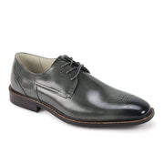 Altinor Collection: Grey Medallion Toe Lace Leather Dress Shoe