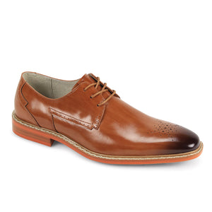 Altinor Collection: Tan Medallion Toe Lace Leather Dress Shoe