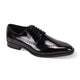 Ikeya Collection: Black Asymmetrical Stitch Lace Shoe in Genuine Leather