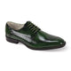 Ikeya Collection: Green Asymmetrical Stitch Lace Shoe in Genuine Leather