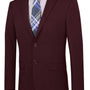 Luxify Collection: Burgundy 2 Piece Solid Color Single Breasted Ultra Slim Fit Suit