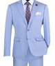Luxify Collection: Light Blue 2 Piece Solid Color Single Breasted Ultra Slim Fit Suit