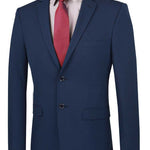 Luxify Collection: Navy 2 Piece Solid Color Single Breasted Ultra Slim Fit Suit
