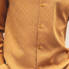 mustard diamond lattice jacquard walking suit shirt texture 