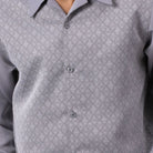 grey diamond lattice jacquard walking suit shirt texture