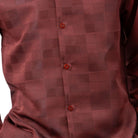 burgundy checkerboard jacquard textured walking suit shirt fabric