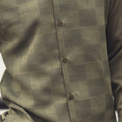 olive checkerboard jacquard textured walking suit shirt fabric