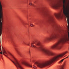 cognac diamond jacquard textured walking suit shirt
