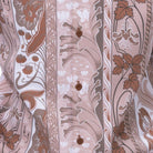 Close up of the Men’s cognac botanical print walking suit with matching solid pants