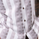 close up of the Mens brown plaid short pants walking suit summer set