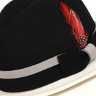 montique two tone fedora black crown white brim side view