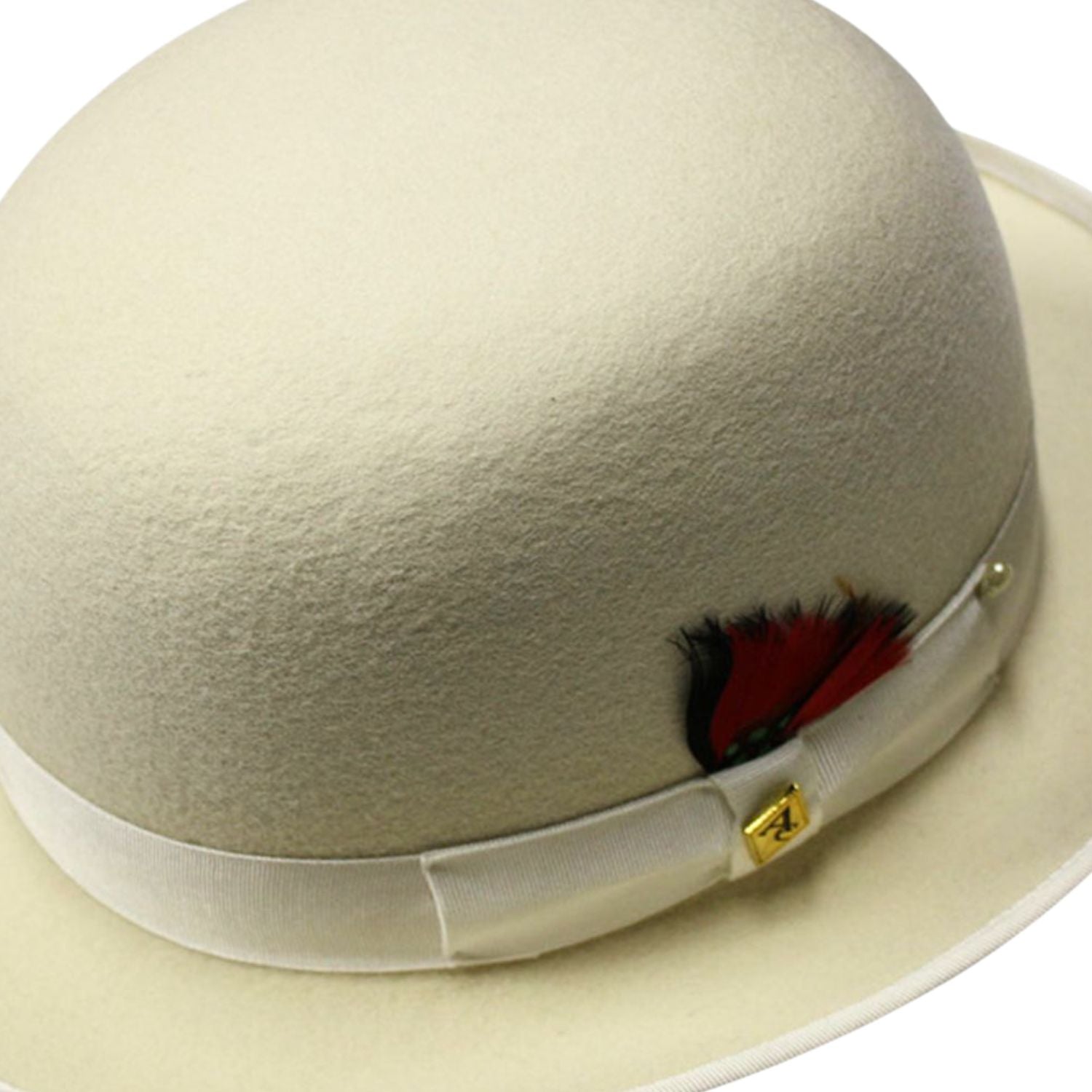 Off-White Wool Derby Hat for Men, MEDIUM