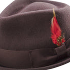 brown stingy brim hat side view