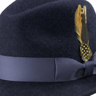 side view navy pinch crown litefelt hat