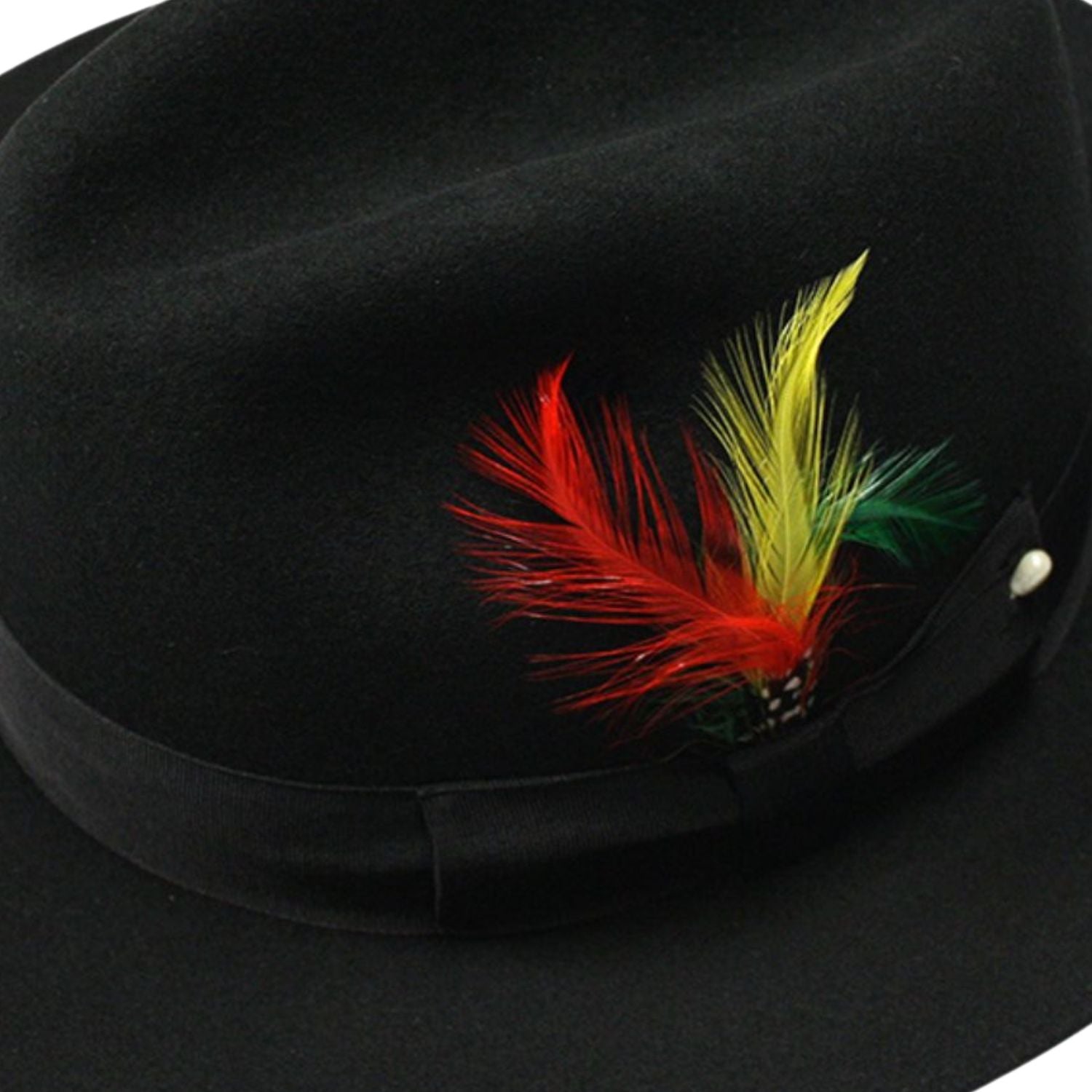 Black Wool Fedora Hat 2.5 Inch Brim by Montique – Suits & More