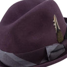 burgundy wool felt fedora with 2 inch brim front view