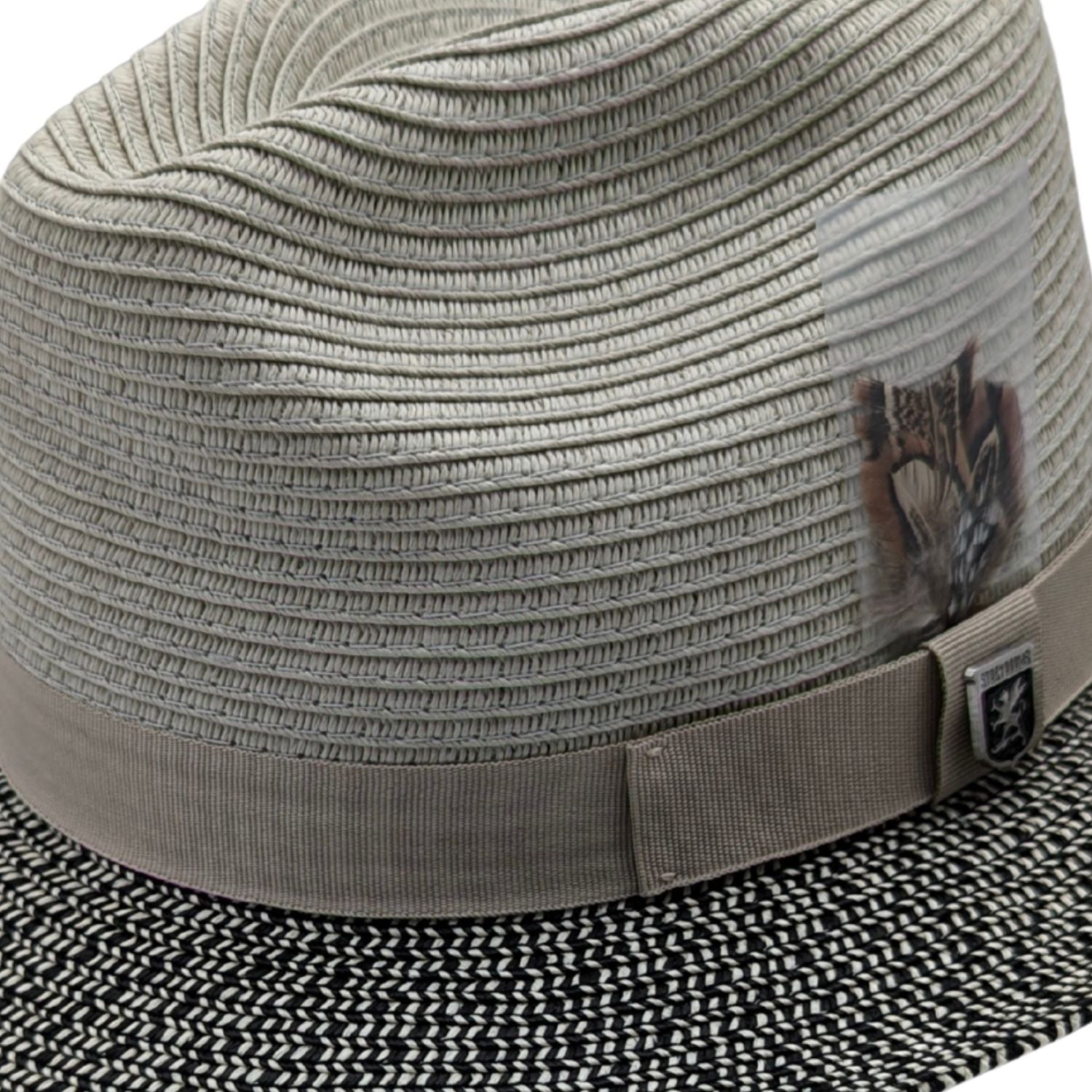 Black Paper Braid Fedora Hat with Feather Band – Suits & More