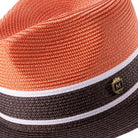 side view three tone fedora white stripe detail