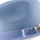braided pinch crown fedora hat chambray white band