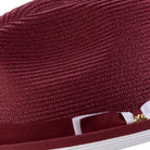 braided pinch crown fedora hat burgundy white band