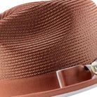 brown white braided stingy brim fedora hat