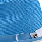 aqua white braided stingy brim fedora hat