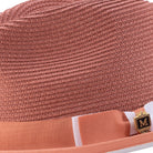 braided pinch crown fedora hat papaya white band