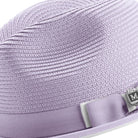 braided pinch crown fedora hat lavender white band